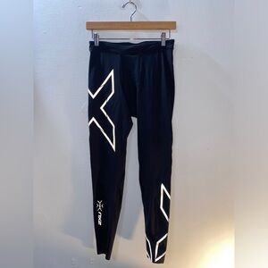 2XU Mens Compression MCS Pants Large Spandex Black Tights Athletic Lightspeed
